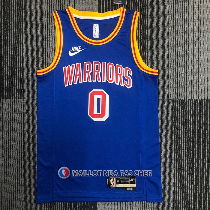 Maillot Golden State Warriors Gary Payton Ii no 0 75th Anniversary Bleu